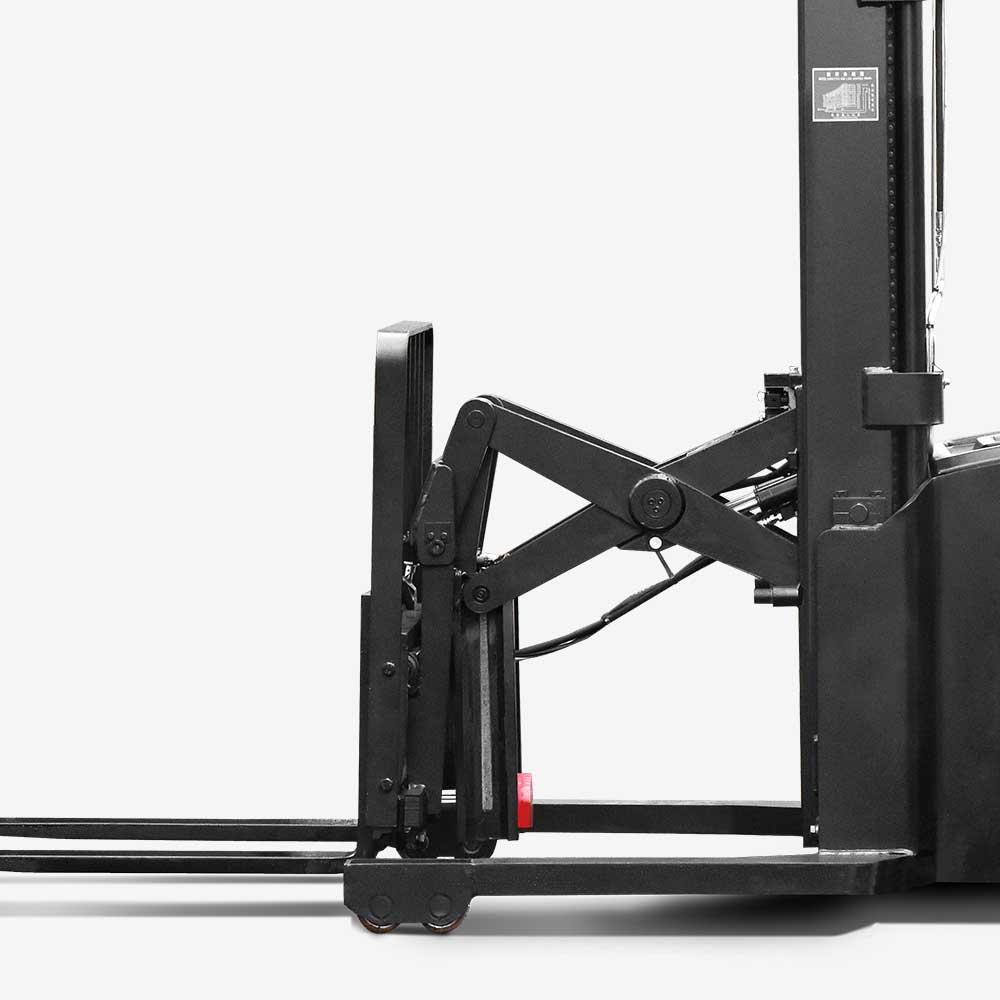 A series high range stand-on pallet stacker with reach fork(Li-Ion),.jpg
