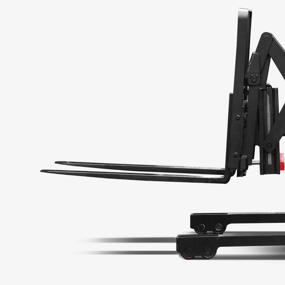 A series high range stand-on pallet stacker with reach fork....jpg